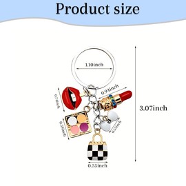 Bow Keychain for Purse Car Keys Chain Lipstick Lip Keychain for Granddaughter Daughter Christmas Birthday Gifts for Friend Bag Charms Keychains Handbag Charm for Backpack Purse Accessories