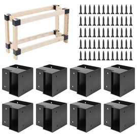 ZOBGOWE 8pcs Workbench Brackets Kit 3-Way Right Angle Corner Brackets with Screws Heavy Duty Brackets for DIY Custom Workbench, Shelving, Work Table, Fits 2x4 (Actual 1.5"x3.5") Wood