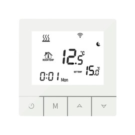 MincoHome WiFi Digital Temperature Controller Electric Floor/Water/Gas Boiler Programmable Thermostat Smart Home Heating Thermostat (White for Electric heating)