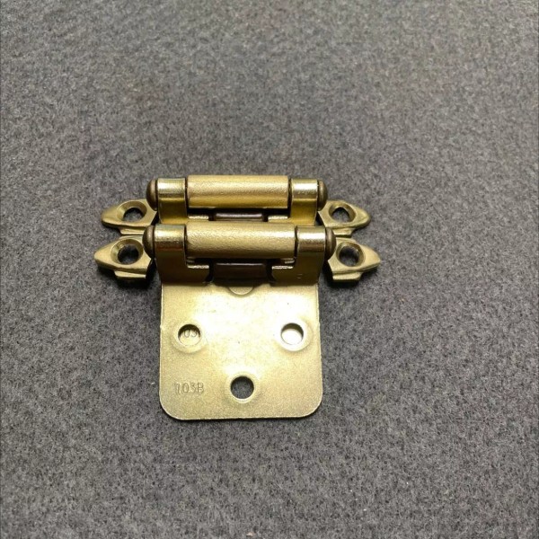 Pair of Champagne Gold Variable Overlay Self Closing Hinges