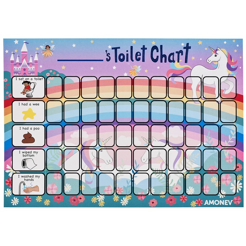 Amonev Unicorn Potty Training Reward Chart and Toilet Training Reward