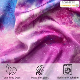 Celestial Silk 100% Pure Mulberry Silk Pillowcase Premium 25 Momme for Hair and Skin, Hypoallergenic Charmeuse Silk Weave on Both Sides - Hidden Zipper Closure (Standard, Pink Galaxy)