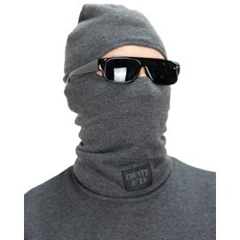 FB County Balaclava Ski Mask, Charcoal, Freesize - Unisex, Soft & Thick 100% Acrylic Fabric Winter Face Mask w/Logo Patch