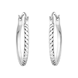 SOFIA MILANI - Women's Earrings 925 Silver Croissant Creole Earrings, Sterling Silver