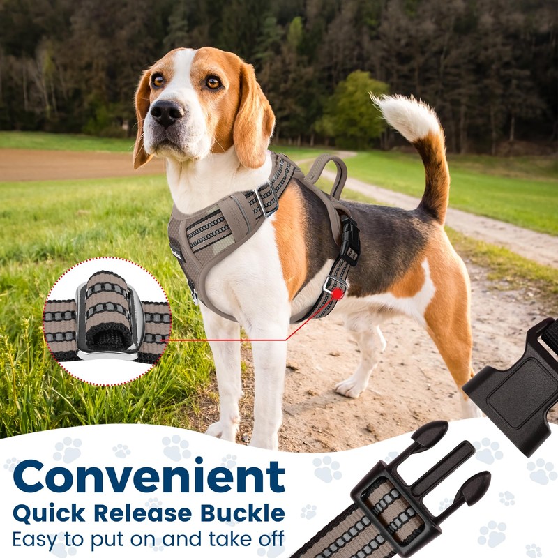 Funfox Dog Harness No Pull, Adjustable Pet Vest Harness, Super