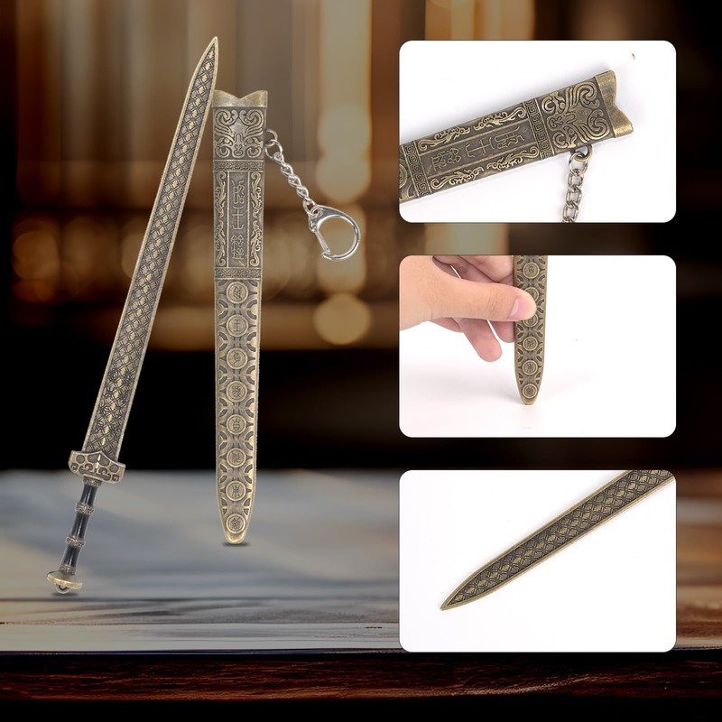 Ancient Sword Letter Opener with Sheath and Display Stand, Decorative