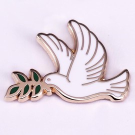 Dove Of Peace With Olive Branch Enamel Pin Badge Brooch For Backpacks
