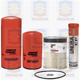 Baldwin Fleetguard CUMMINS ISX15 OIL CHANGE KIT BD50000, BF9885, FS19915, FREE TUBE RED GREASE 14OZ