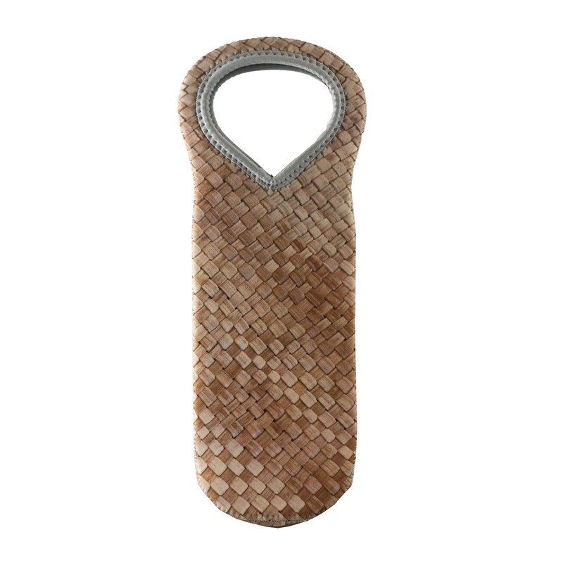 Wine Bodies Insulated Neoprene Bottle Tote Bag Featuring Woven Pattern