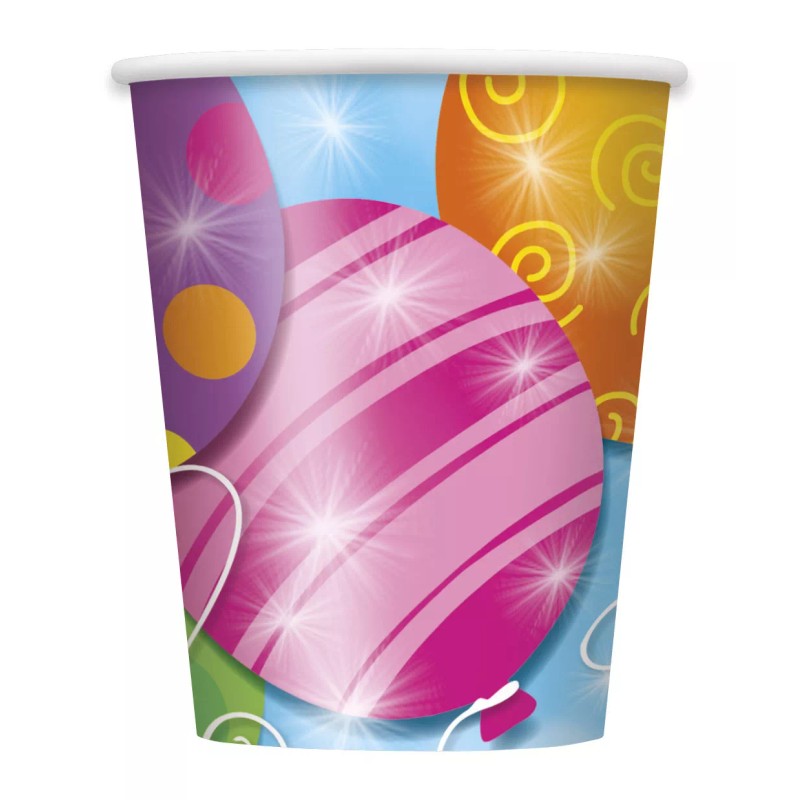 Unique Copos de papel balão para festa de aniversário cintilante