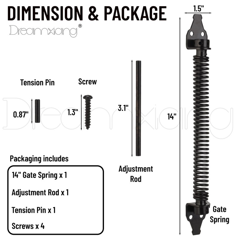 14" Gate Spring Self Closing Heavy Duty Outdoor Door Spring