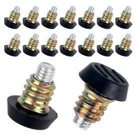 BOXOB 16pcs 1/4-20" UNC Thread Adjustable Furniture Levelers, Anti-Slip Chair Leg Extender Plastic Iron Table Leveling Feet with 16pcs Screw-On Nuts for Tables Chairs Wooden Furniture