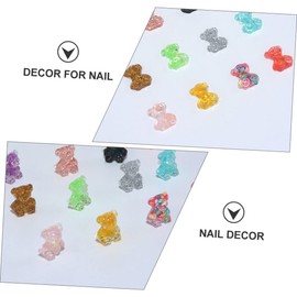 Healeved Nail Art Decorations Bear Charms 100pcs Resin Nail Charms Perfect for Women Ladies and Female DIY Crafts