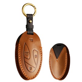 KUNIO Key Case Fits Hyundai Ioniq 6 Grandeur GN7 KONA 2023 Car Key Case Leather Key Case Key Case Cover 7 Buttons Brown