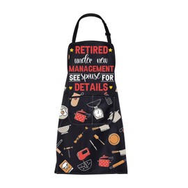 ENSIANTH Funny Retirement Apron Retired Gift for Men Women Retirement Kitchen Cooking Chef BBQ Grill Apron with Pockets (retired apron)
