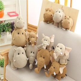 Champracer Hippo Cuddly Toy, Elephant Hippo Stuffed Toy, Hippo Elephant Doll, Soft Fluffy Cuddly Cushion, Gift for Girls Boys (20 cm, Hippo Light Brown)