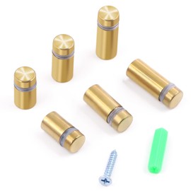 Glarks 12Pcs 1/2" x 1.19" Stainless Steel Standoff Screws, Sign Standoff Screws Wall Mount Glass Standoff Nails Wall Standoff Holder Advertising Screws for Acrylic Picture Frame (Gold)