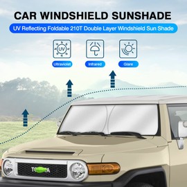 KUST Parasol para parabrisas para Toyota FJ Cruiser Sport Utility 2007-2014, protector de visera plegable que bloquea los rayos UV para mantener tu coche fresco