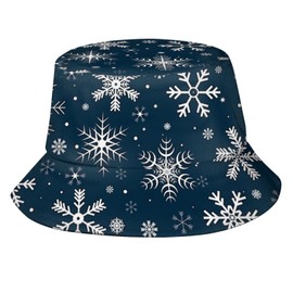 Snowflake Bucket Hat Funny Fisherman Hat Print Beach Hat Packable Outdoor Travel Hat