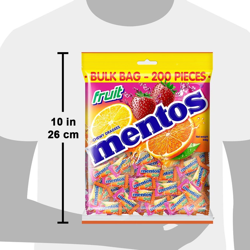 Mentos Fruit Candy Pillowpack, Classic Mix of Fruity Flavours, 540g