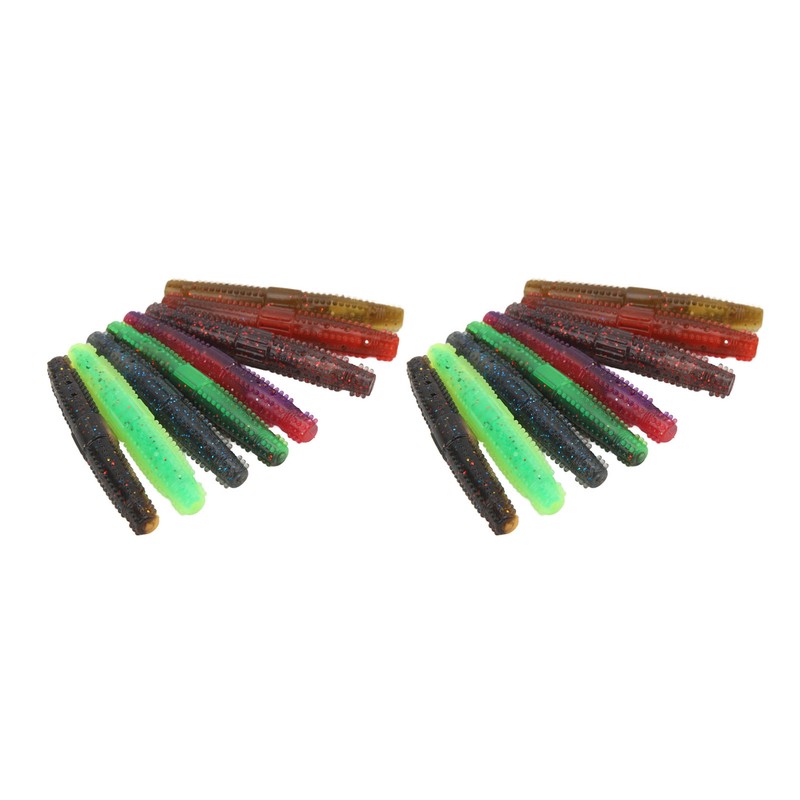 16pcs Soft Lure TPR Bite Resistant Hidden Hook Tip Built