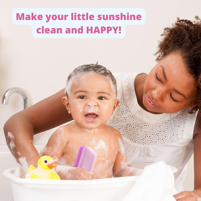 Cradle Cap Brush and Comb Set - Baby Sponge for