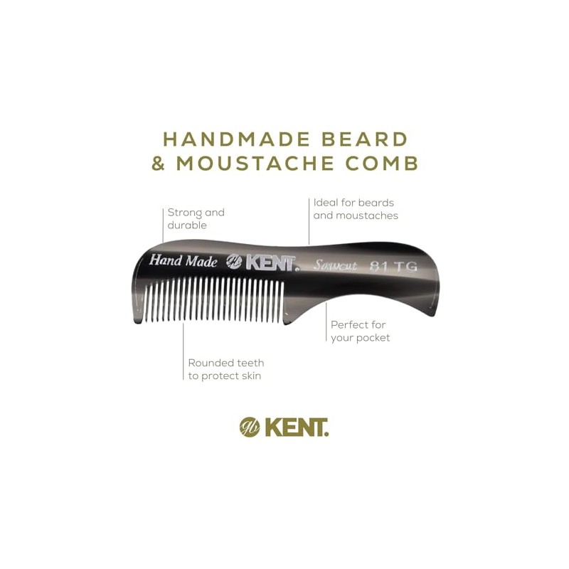 Juego Peines Grafito Hechos Mano Kent 81t Peine Barba Bigote