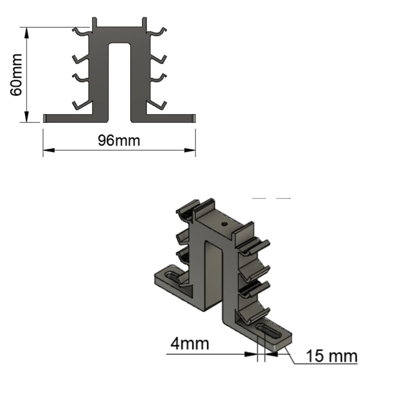 Set of 2 Spacers for DIN Rail / DIN Rail