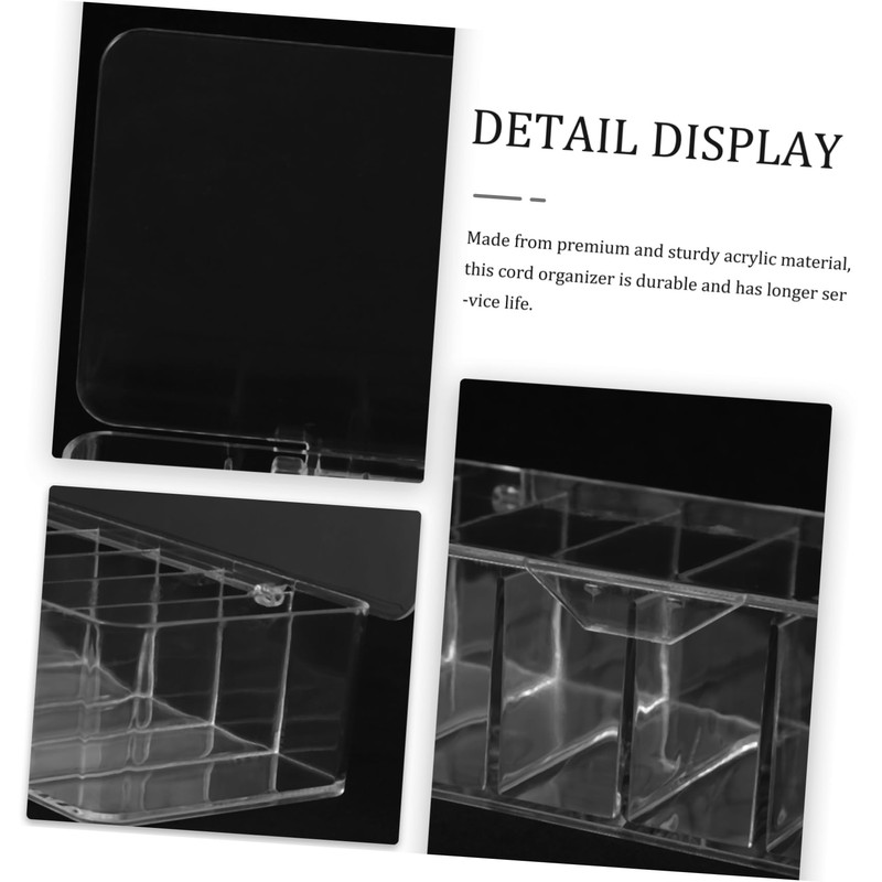 CAXUSD Electronics Cord Organizer Box with Lid Cable Storage for