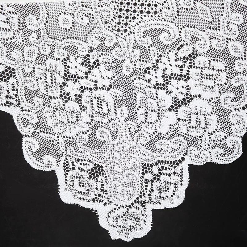 Juvale Rectangular Lace Tablecloth, Elegant Afternoon Tea Table Cloth, White,