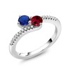 Gem Stone King 925 Sterling Silver Blue Created Sapphire and