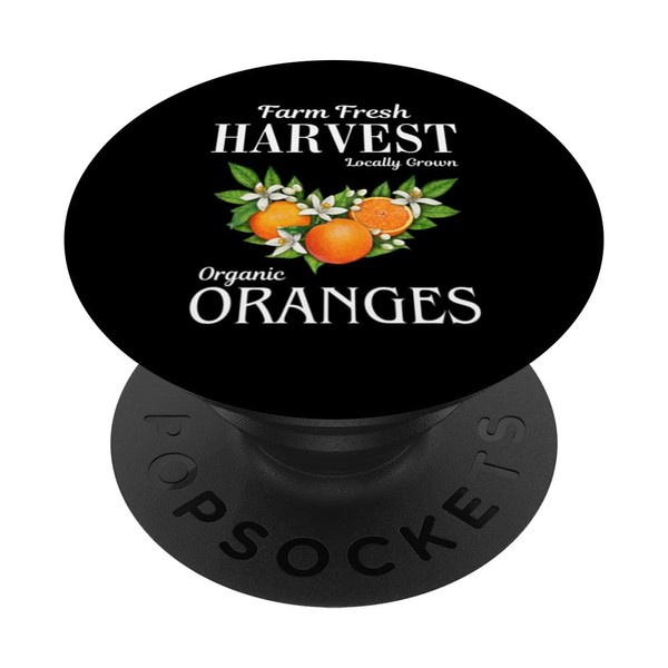 Farm Fresh Harvest Organic Oranges Farmer's Market Tee PopSockets Adhesive