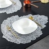 Hosoncovy Leaf Shaped Placemats Set of 4 ,Table Mats Set