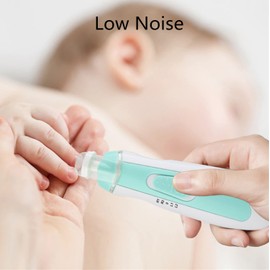 Cortaúñas eléctrico para bebé, [mejorado] Cortaúñas seguro con 7 unidades, regalo para recién nacidos, niños o mujeres, dedos de los pies y las uñas, cuidado, pulido y recorte, funciona con pilas AA (no incluidas)