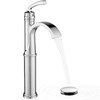 HEYMYTAP Tall Waterfall Bathroom Faucet Chrome, Single Handle Brass Vessel