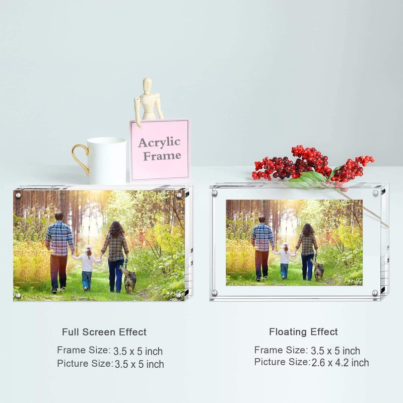Boxalls Acrylic Magnetic Photo Frame Double Sided Frameless Picture Frame,
