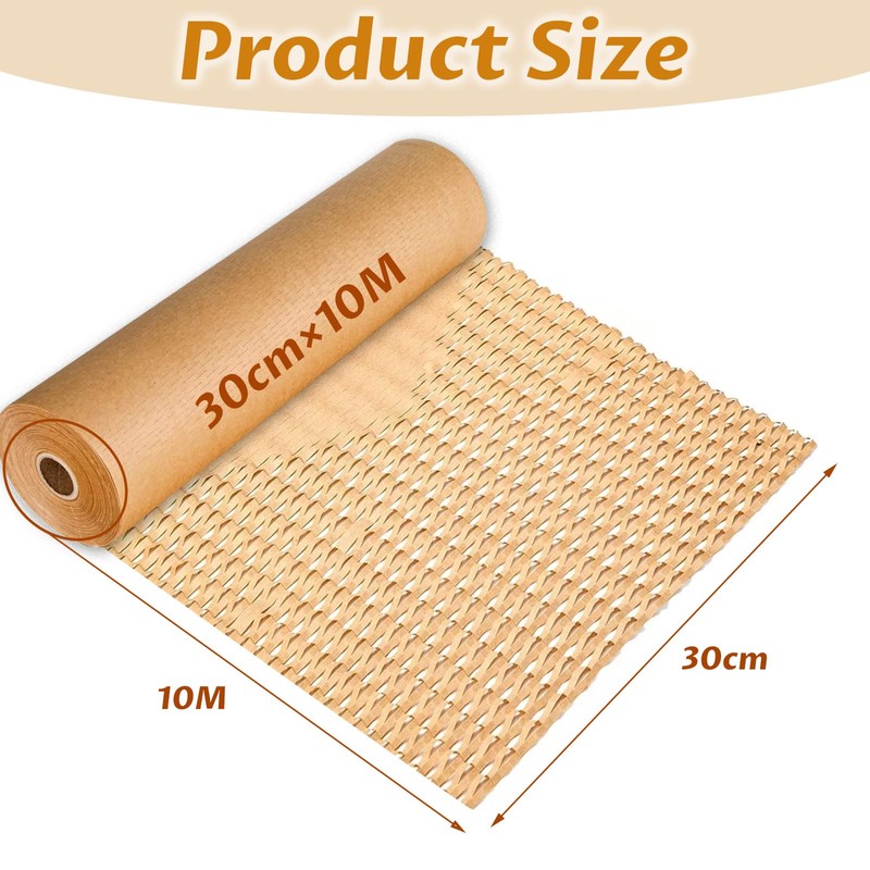 Honeycomb Packing Paper Roll 30cm x 10M, Bubble Wrap Alternative,