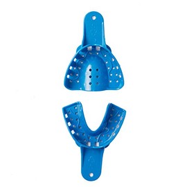 Dental Impression Trays Perforated Plastic Disposable Denture Instruments Tray Upper Lower (Small Lower 6pcs)