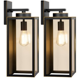 Large Size Outdoor Wall Light Fixtures, Exterior Lighting Fixtures Porch Sconces Wall Mounted, Waterproof Bronze Outdoor Wall Lanterns Lamps, Outside Lights for House Patio Front Door Entryway, 2-Pack