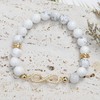 Lepida Infinity Symbol Pendant Women's Bracelet 8mm White Turquoise Beaded