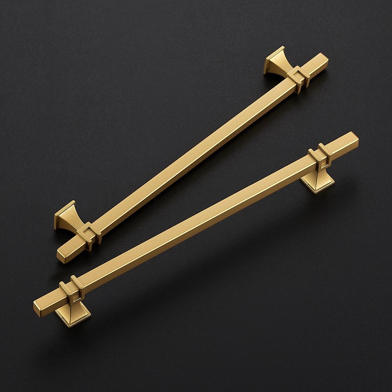 HOME EDIT 5 Pack 8-3/4 inch Gold Cabinet Handles Square