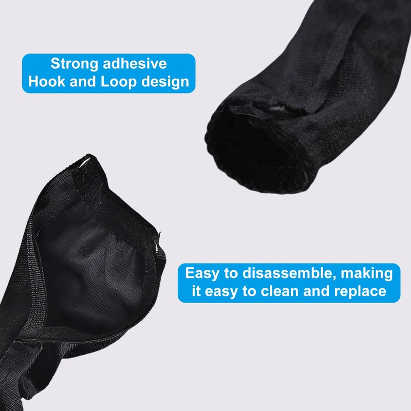 Chandelier Black Cord Cover 2 Pack Touch Fasteners 70.8inches,Brushed Polyester