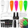 MTSSII 13Pcs Poly Extension Gel Nail Kit 6 Colors Neon