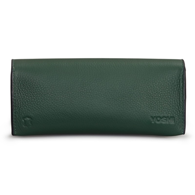 Yoshi Green Fingers Bookworm Leather Glasses Case, Sunglasses Case, Flap