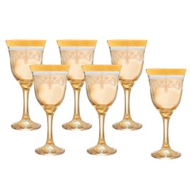 Lorenzo Import Wine Amber-Corona Goblets Set of 6, 6 Count (Pack of 1)
