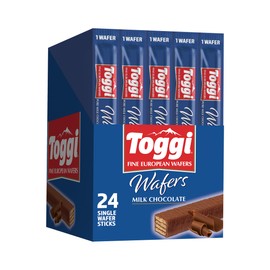 TOGGI Fine European Chocolate Wafers, Milk Chocolate (0.88 oz 24 Count)