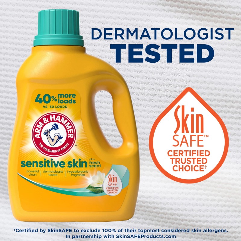 ARM & HAMMER Sensitive Skin Plus Fresh Scent, Laundry Detergent,