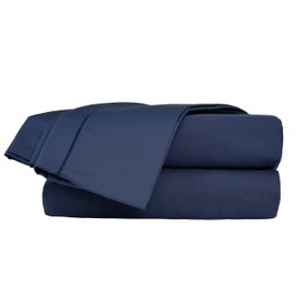 Martex 4-Piece Queen Sheet Set – 100% Supima Cotton Sheets – Super Soft – American-Grown –Sateen Luxury Bedding –700 Thread Count Bed Sheets – Breathable – Blue Indigo