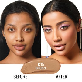 Oulac Mature Skin Foundation Matte Makeup with Medium to High Coverage Breathable Moisturising Nourishing Bronze Foundation Vegan 30 ml