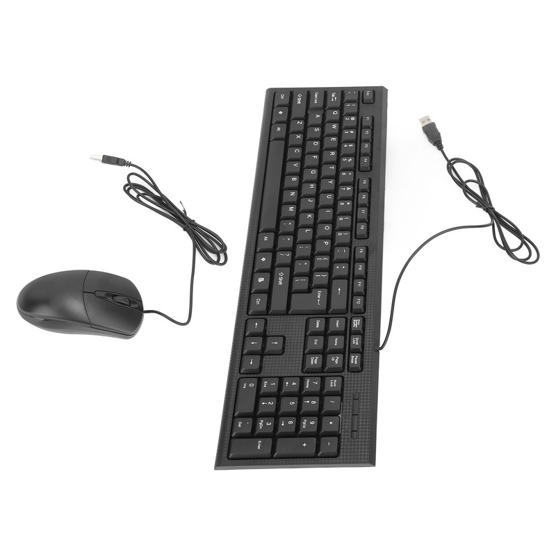 Keyboard and Mouse Combo Black Waterproof 104 Keys Anti Slip